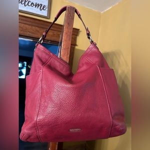COACH HOBO SHOULDER BAG PURSE red leather
